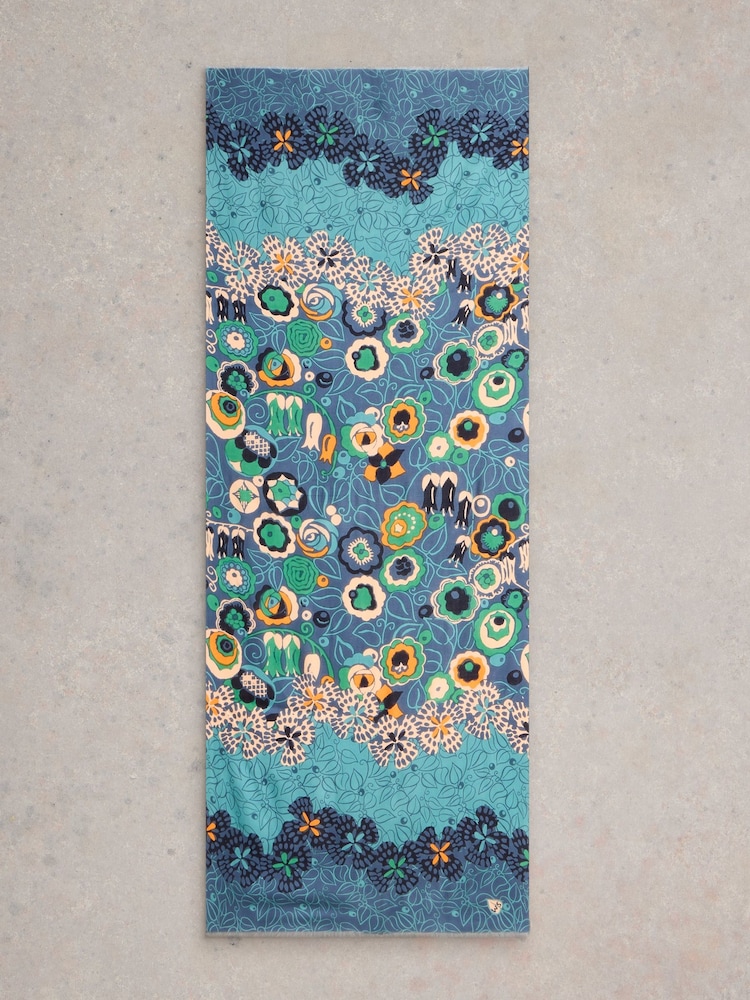White Stuff Blue Bejewelled Print Scarf - Image 2 of 3 White Stuff Blue Bejewelled Print Scarf - Image 2 of 3
