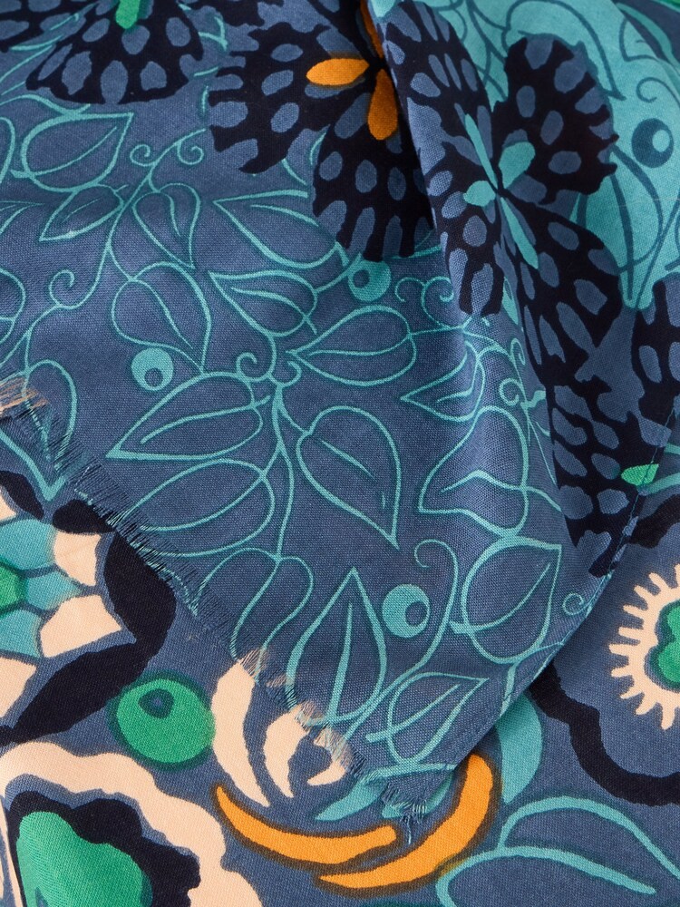 White Stuff Blue Bejewelled Print Scarf - Image 3 of 3 White Stuff Blue Bejewelled Print Scarf - Image 3 of 3