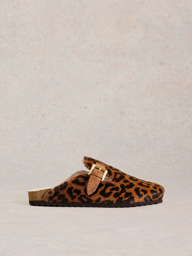 White Stuff Brown Myrtle Leather Slip-Ons Mules - Image 2 of 4