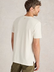 White Stuff Natural Leaf Graphic 100% Cotton T-Shirt - Image 2 of 6