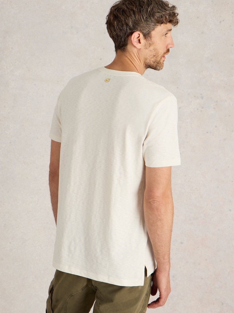 White Stuff Natural Leaf Graphic 100% Cotton T-Shirt - Image 2 of 6