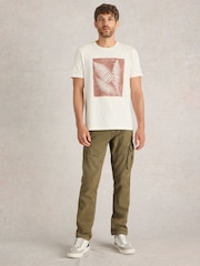 White Stuff Natural Leaf Graphic 100% Cotton T-Shirt - Image 3 of 6