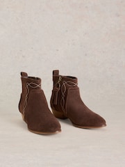 White Stuff Brown Cedar Embroidered Ankle Boots - Image 2 of 4