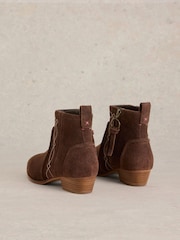 White Stuff Brown Cedar Embroidered Ankle Boots - Image 3 of 4