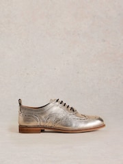 White Stuff Metallic Thistle Leather Lace-Up Brogues - Image 1 of 4