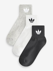 adidas White Ankle Socks 3 Pack - Image 1 of 5