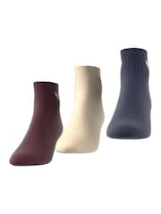 adidas Originals Burgundy Red Mid Cut Ankle Socks 3 Pack - Image 9 of 9