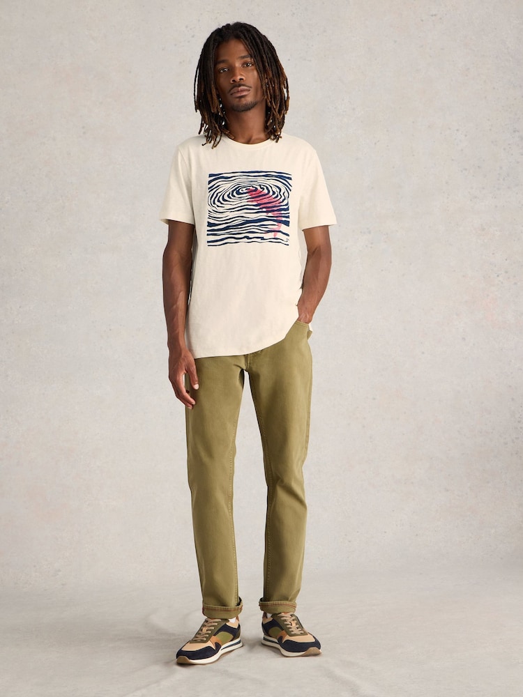 White Stuff White Fish Flock Graphic 100% Cotton T-Shirt - Image 1 of 4 White Stuff White Fish Flock Graphic 100% Cotton T-Shirt - Image 1 of 4
