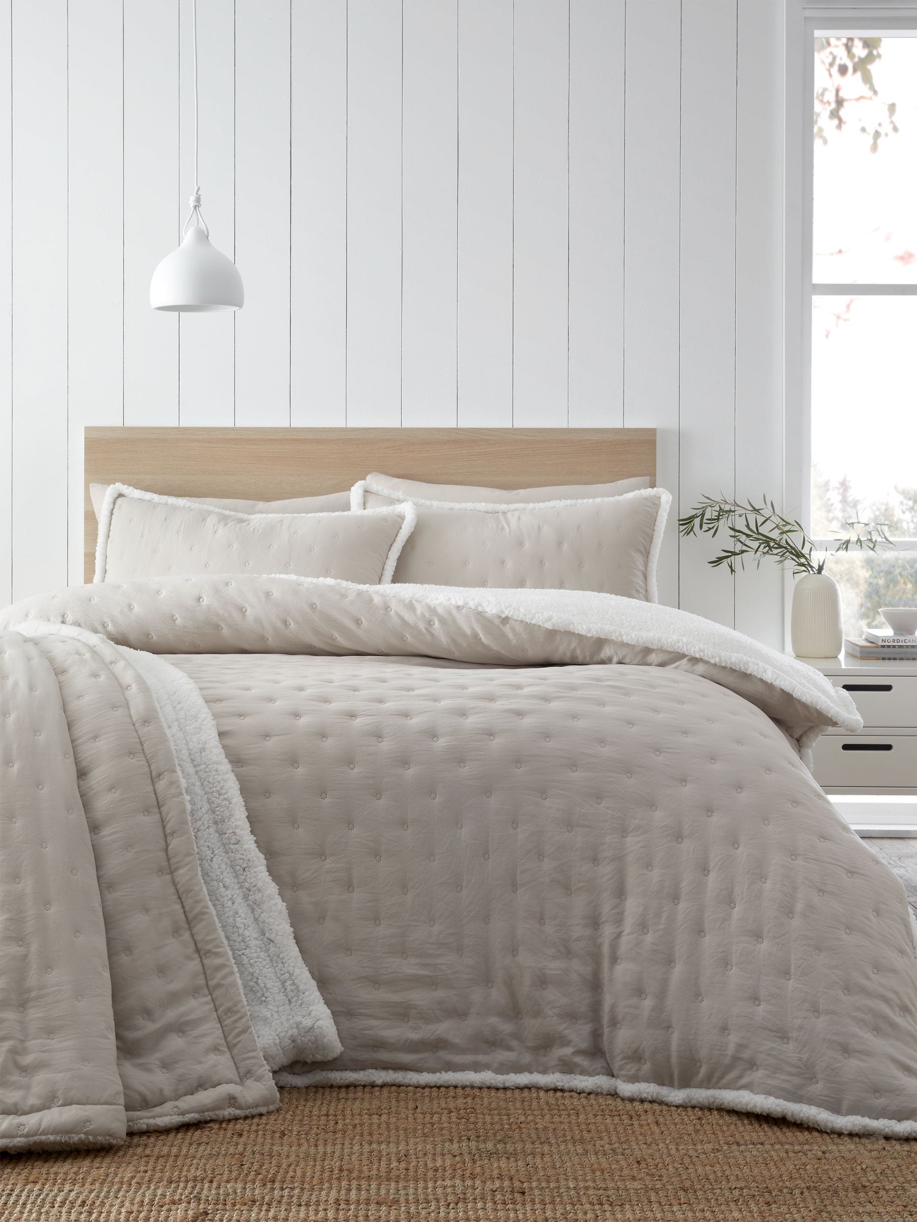 Buy Catherine Lansfield Natural Cosy and Warm Nori Soft Sherpa Duvet Cover Set from Next USA