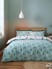 Catherine Lansfield White Brushed 100% Cotton Snowy Penguin Duvet Cover Set - Image 2 of 5