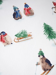 Catherine Lansfield White Brushed 100% Cotton Snowy Penguin Duvet Cover Set - Image 5 of 5