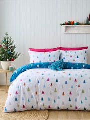 Catherine Lansfield Multicolour Christmas Tree Brights Reversible Duvet Cover Set - Image 1 of 4
