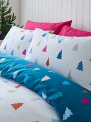 Catherine Lansfield Multicolour Christmas Tree Brights Reversible Duvet Cover Set - Image 4 of 4