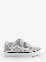 Vans Grey Checkered Old Skool Youth Trainers - Image 1 of 4
