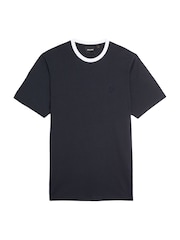 Lyle & Scott Blue Cotton Contrast Collar Superfine T-Shirt - Image 2 of 2