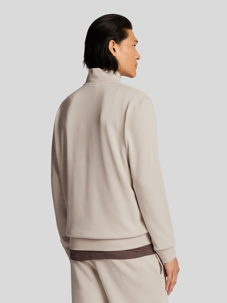 Lyle & Scott Natural Superfine Quarter Zip Cotton Sweatshirt - Image 2 of 5
