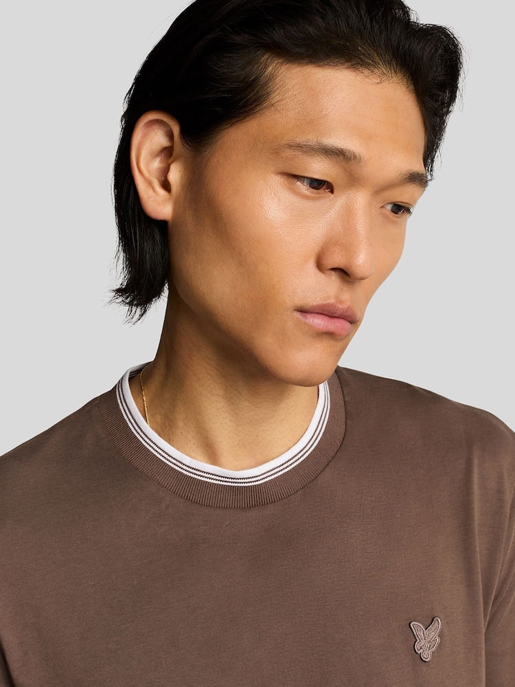Lyle & Scott Purple Cotton Tipped Superfine T-Shirt - Image 4 of 4