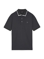 Lyle & Scott Grey Tipped Superfine Polo Shirt - Image 2 of 2