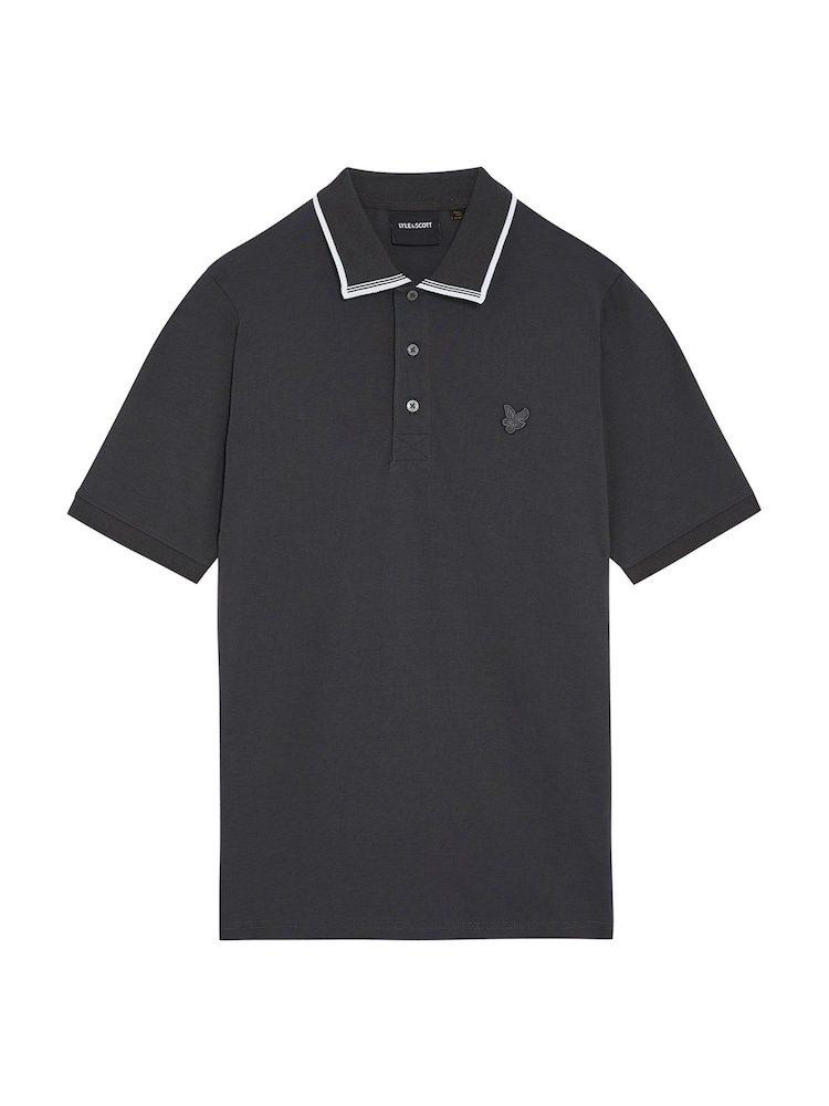 Lyle & Scott Grey Tipped Superfine Polo Shirt - Image 2 of 2