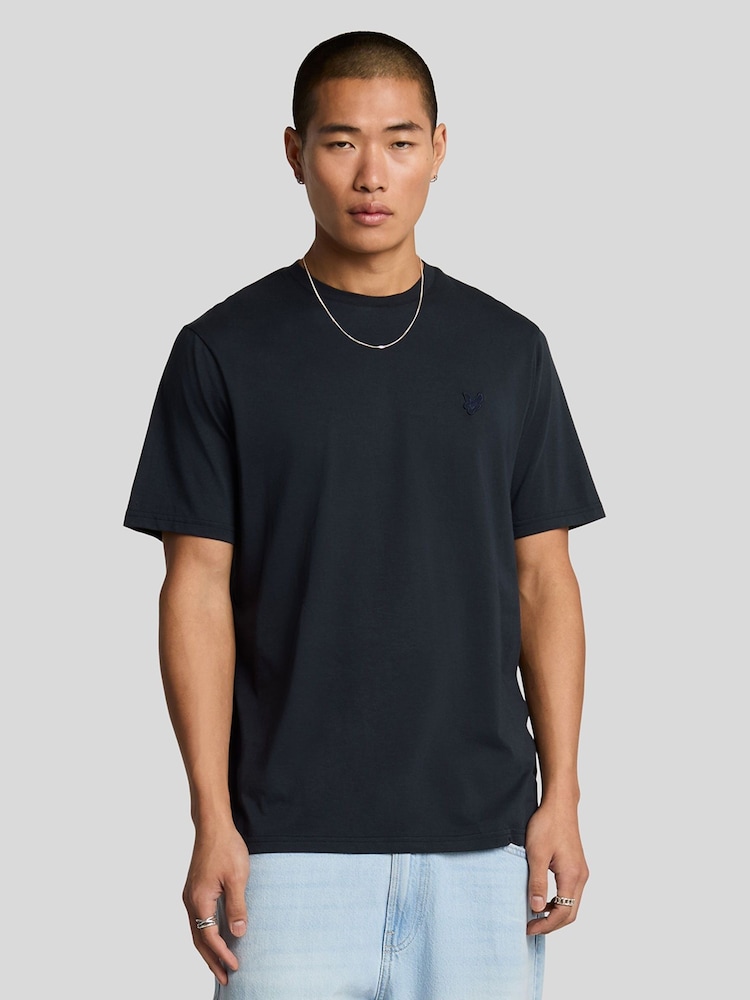 Lyle & Scott Blue Cotton Superfine T-Shirt - Image 1 of 4 Lyle & Scott Blue Cotton Superfine T-Shirt - Image 1 of 4