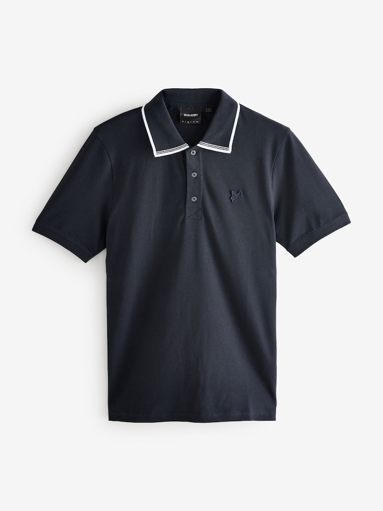Lyle & Scott Blue Tipped Superfine Polo Shirt - Image 1 of 1