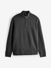 Lyle & Scott Grey Superfine Quarter Zip Cotton Sweatshirt - Image 1 of 1