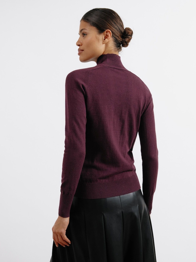 Albaray Red Cashmere Blend Turtle Neck Jumper - Image 2 of 4