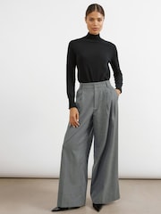 Albaray Grey Flannel Pleat Front Trousers - Image 1 of 4