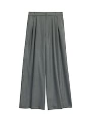 Albaray Grey Flannel Pleat Front Trousers - Image 4 of 4