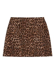 Albaray, Cordrock mit Animal-Print, Braun - Bild 4 von 4