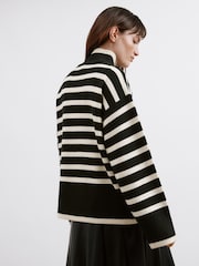 Albaray Stripe Turtle Neck Black Jumper - Image 2 of 3