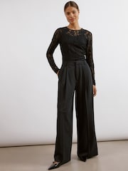 Albaray Schwarzes Top mit Spitze - Bild 5 von 6