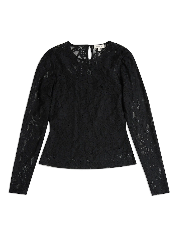 Albaray Schwarzes Top mit Spitze - Bild 6 von 6