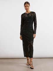 Albaray Lace Maxi Black Dress - Image 1 of 4