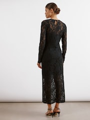 Albaray Lace Maxi Black Dress - Image 2 of 4