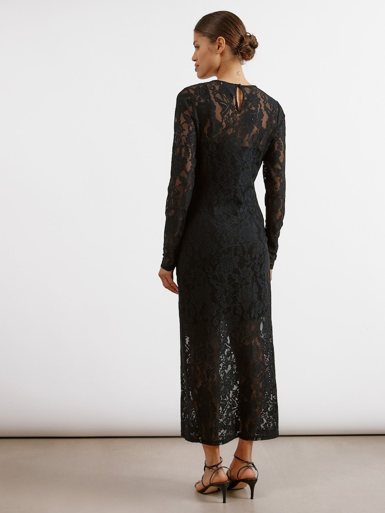 Albaray Lace Maxi Black Dress - Image 2 of 4