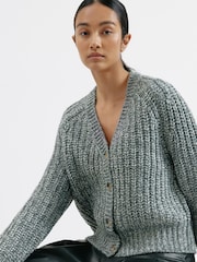 Albaray Grey Chunky Rib Cardigan - Image 3 of 5