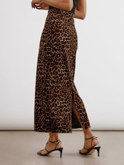 Albaray Animal Print Midi Brown Skirt - Image 2 of 5