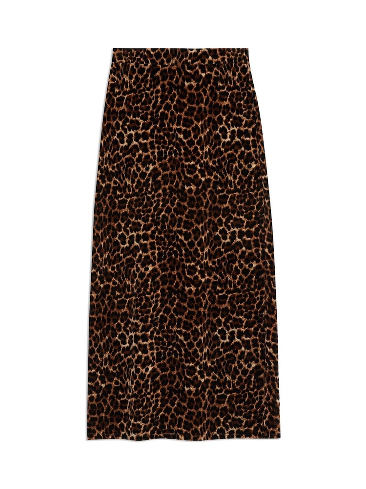 Albaray Animal Print Midi Brown Skirt - Image 5 of 5