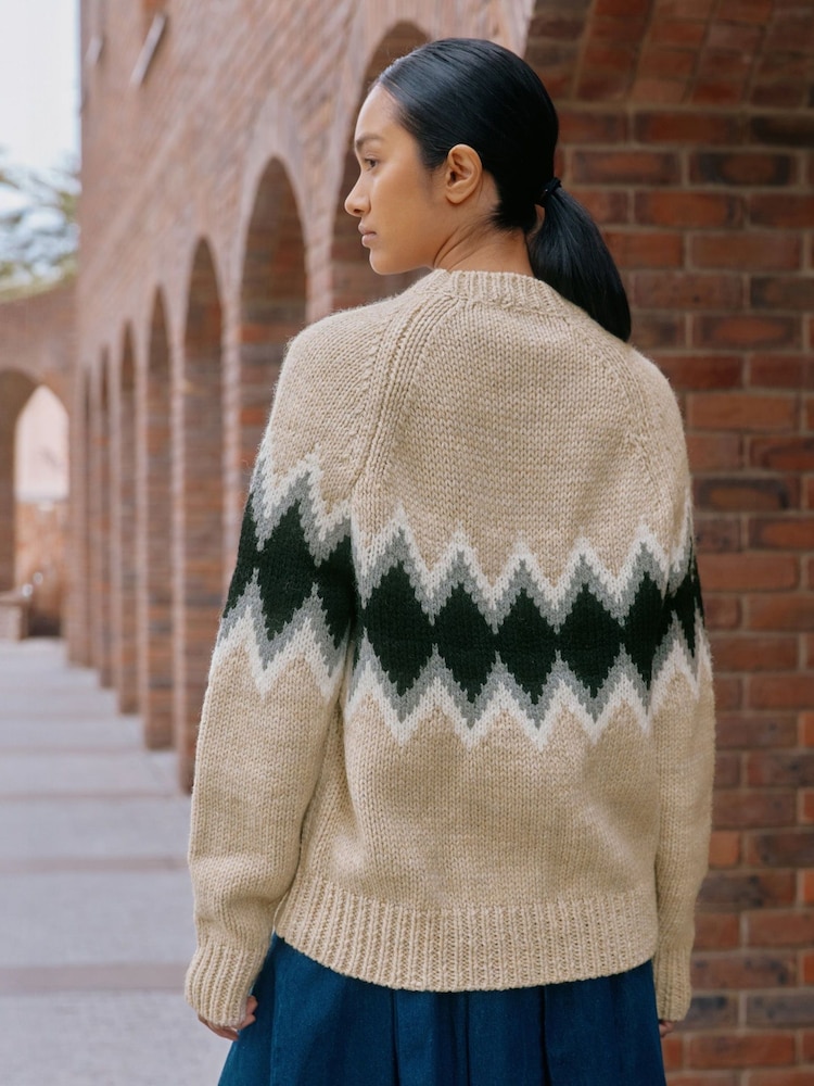 Albaray Cream Argyll Wool Jumper - Image 2 of 4