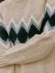 Albaray Cream Argyll Wool Jumper - Image 3 of 4