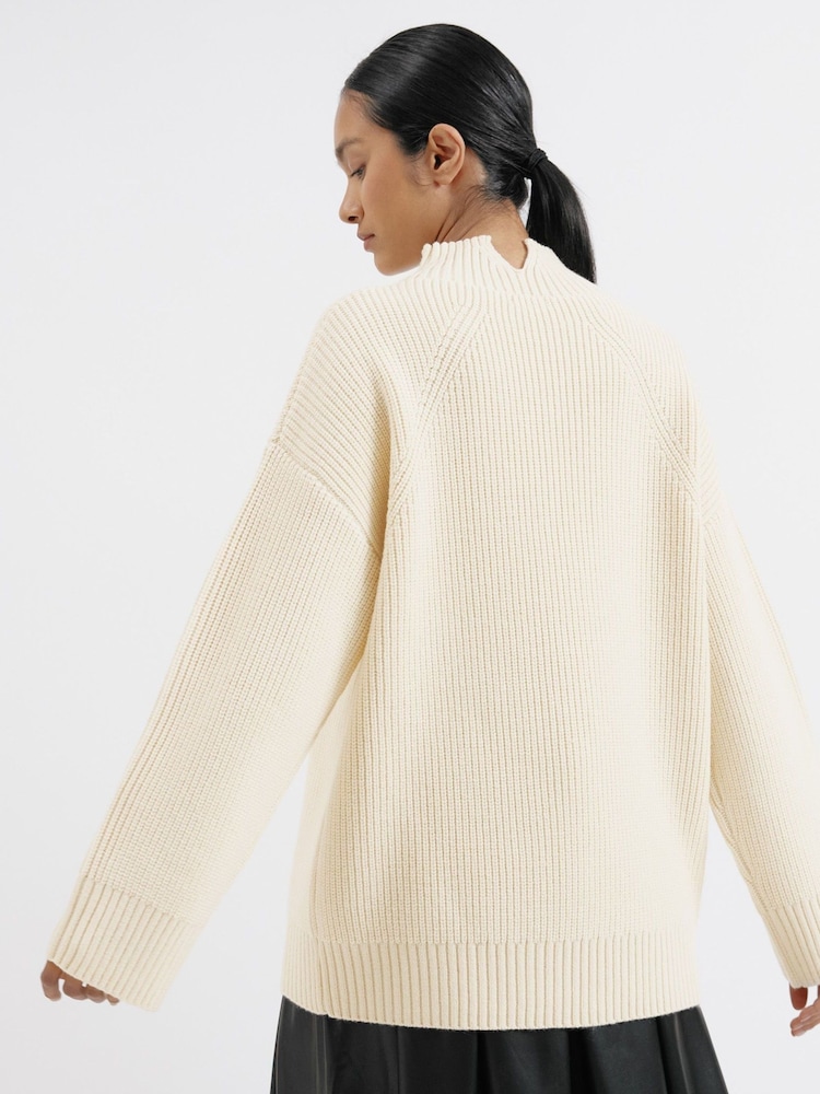 Albaray Fishermans cremefarbener Pullover aus geripptem Material - Bild 2 von 5