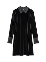 Albaray Collar & Cuff Velvet Black Dress - Image 2 of 2