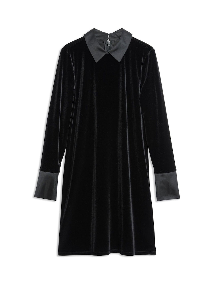 Albaray Collar & Cuff Velvet Black Dress - Image 2 of 2