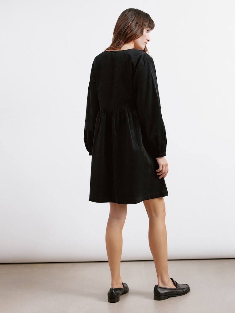 Albaray Cord Pocket Mini Black Dress - Image 2 of 4