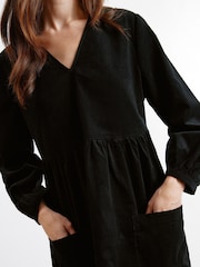 Albaray Cord Pocket Mini Black Dress - Image 3 of 4