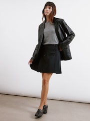 Albaray Tailored Pleat Mini Black Skirt - Image 4 of 5