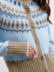 Albaray Blue New Fairisle Pattern Cardigan - Image 3 of 5