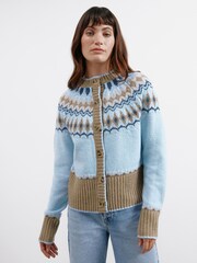 Albaray Blue New Fairisle Pattern Cardigan - Image 4 of 5