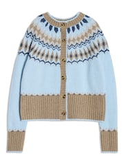 Albaray Blue New Fairisle Pattern Cardigan - Image 5 of 5
